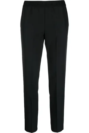 Ermanno Firenze Logo-waistband slim-cut trousers