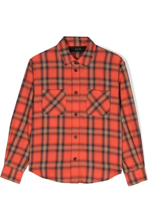 AMIRI Logo-embroidered check-pattern shirt
