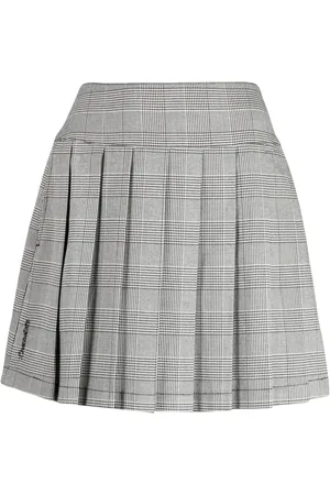 Chocoolate Houndstooth-print pleated skirt