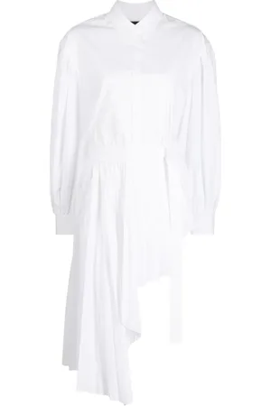 JUUN.J Asymmetric pleated mini shirtdress