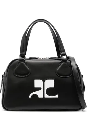 Courrèges Logo-appliqu?? leather bowling bag
