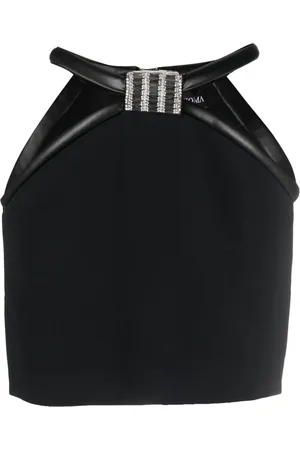 DAVID KOMA Crystal-embellished cut-out miniskirt