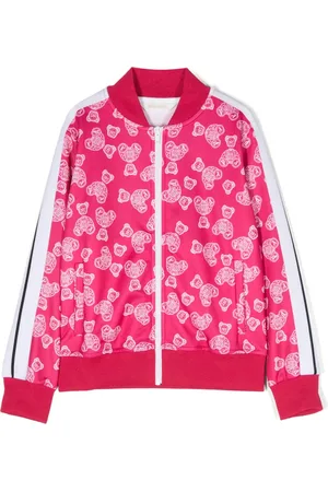 Palm Angels Teddy bear-print zip-up bomber jacket