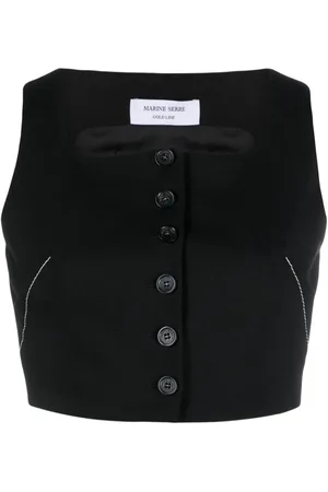 Marine Serre Tailoring Bustier cropped waistcoat