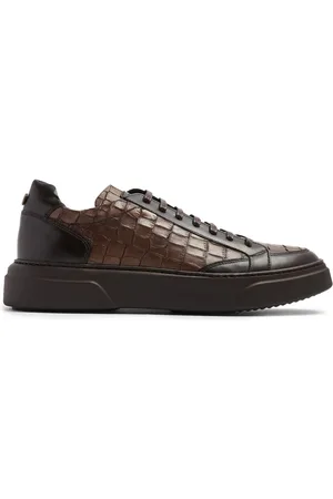 Neil Barrett Crocodile-effect leather sneakers