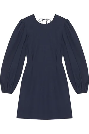 Ganni Long-sleeved open-back minidress