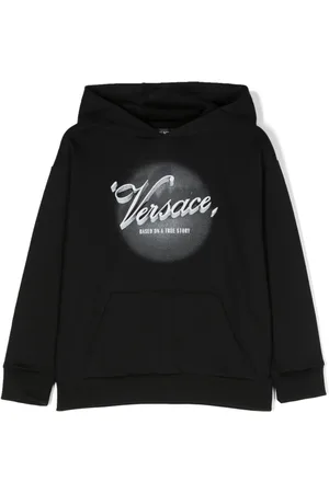 VERSACE Logo-print cotton hoodie