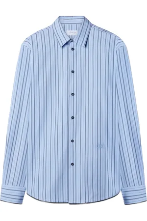 OFF-WHITE Zip-embellished striped cotton shirt