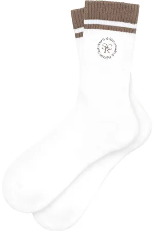 Sporty & Rich Intarsia knit-logo cotton socks