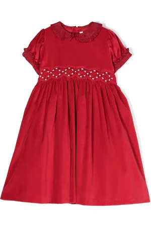 Mariella Ferrari Ruffled-detail velvet cotton dress