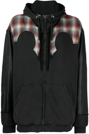 Maison Margiela X Pendleton yoke-detail zip-up hoodie