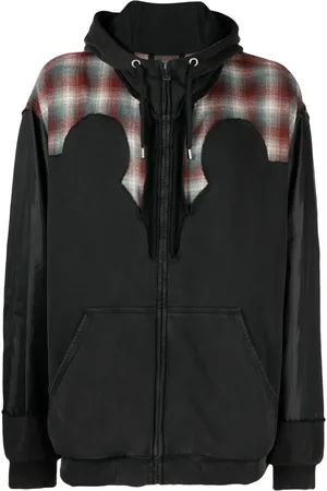 Maison Margiela X Pendleton yoke-detail zip-up hoodie