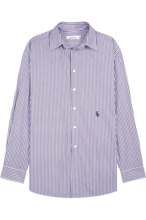 Sporty & Rich SRC logo-embroidered striped shirt