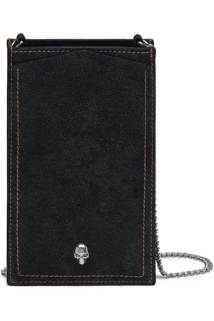 Alexander McQueen Skull-detail denim phone holder