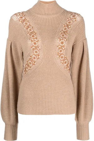 ULLA JOHNSON Crochet-detail merino jumper