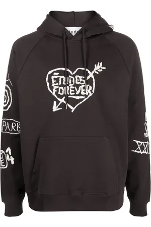 Etudes Graffiti-embroidery organic cotton hoodie