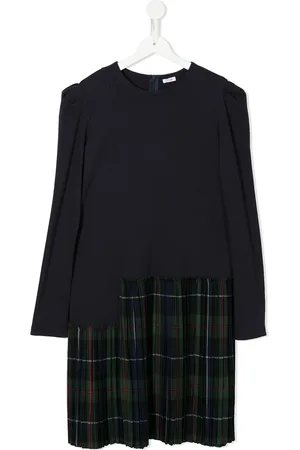 Il gufo TEEN asymmetric tartan-skirt dress