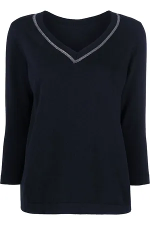 Fabiana Filippi Metallic trim V-neck jumper
