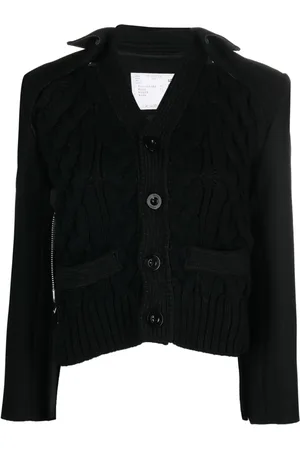 SACAI Detachable-layer knitted wool cardigan