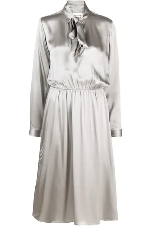 P.A.R.O.S.H. Bow-collar silk midi dress