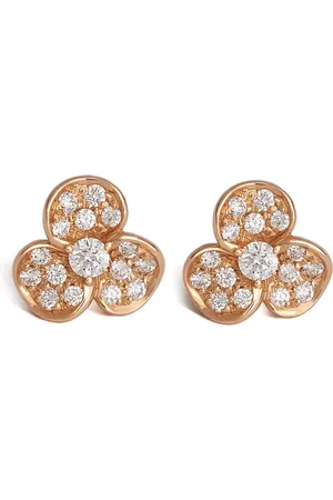 Leo Pizzo 18K rose gold Candy Flora diamond stud earrings