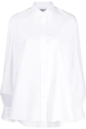 Moschino Logo-embroidered long-sleeve cotton shirt