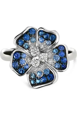 Leo Pizzo 18kt white gold diamond and sapphire ring