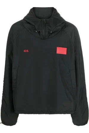 424 FAIRFAX Logo-patch drawstring hooded jacket