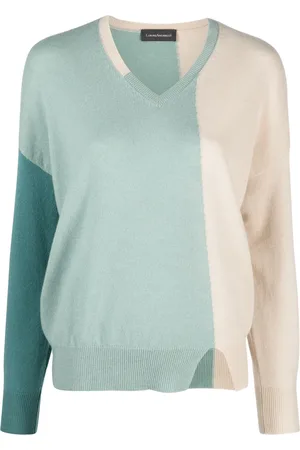 LORENA ANTONIAZZI Colour-block cashmere jumper