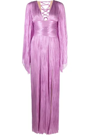 MARIA LUCIA HOHAN Pleated silk maxi dress