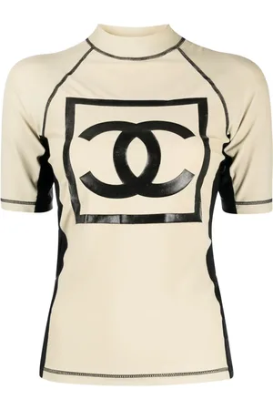 CHANEL 2003 Sports line logo print surf T-shirt