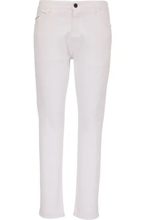 ISAIA Logo-embroidered mid-rise slim-fit jeans