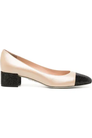 RENE CAOVILLA 40mm rhinestone-embellished leather pumps