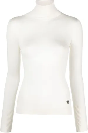 LORENA ANTONIAZZI Logo-patch roll-neck jumper