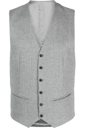 marina yee peaked double-breasted cotton gilet - Grey