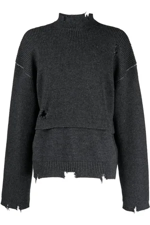 AMBUSH Distressed-knit virgin-wool jumper