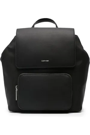 Calvin Klein Logo-lettering faux-leather backpack