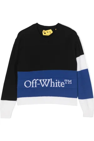 OFF-WHITE Intarsia-logo colour-block jumper