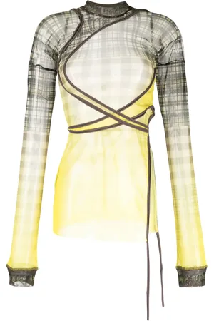 OTTOLINGER Plaid-check semi-sheer T-shirt