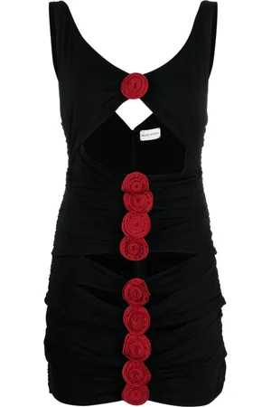 MAGDA BUTRYM Rose-appliqu?? minidress
