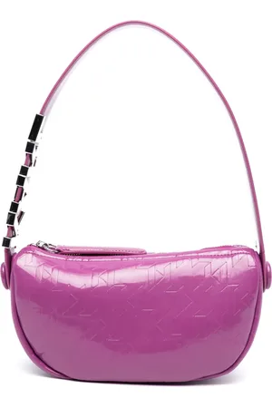 Karl Lagerfeld Logo-debossed patent shoulder bag
