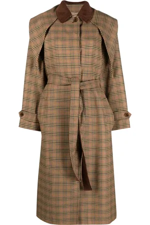 Kenzo Prince of Wales-pattern belted trench coat