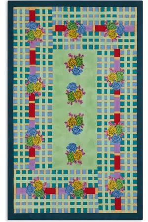 LISA CORTI Ankara Aqua cotton tablecloth (180x270cm)