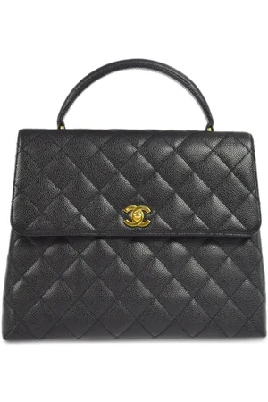 2002 Chanel Black Quilted Lambskin Vintage Medium Classic Double Flap Bag  at 1stDibs