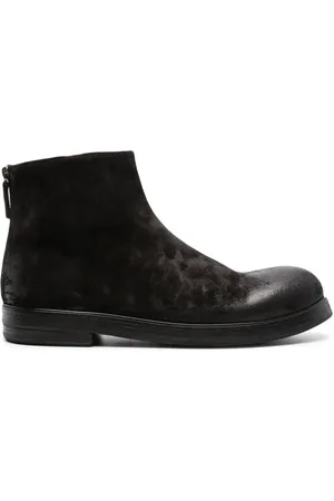 MARSÈLL Round-toe leather ankle boots