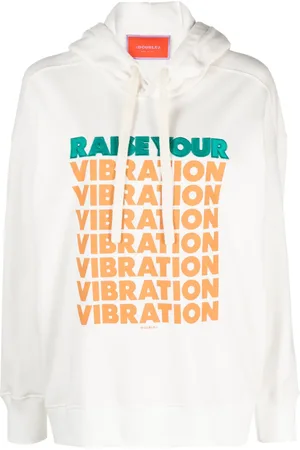 La DoubleJ Discman slogan-print cotton hoodie