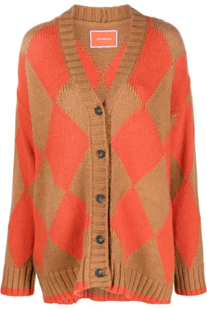 La DoubleJ Argyle-intarsia alpaca-blend cardigan