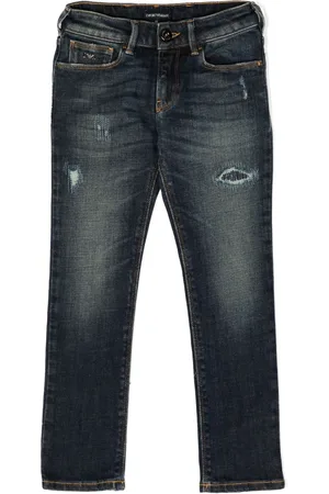 Emporio Armani Distressed straight-leg jeans