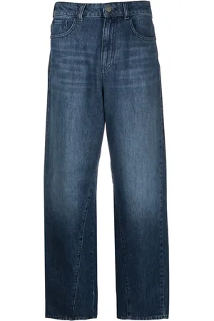 Emporio Armani Wide-leg cropped denim culottes