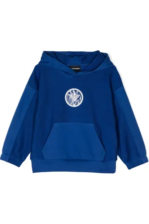 Emporio Armani Logo-patch panelled hoodie